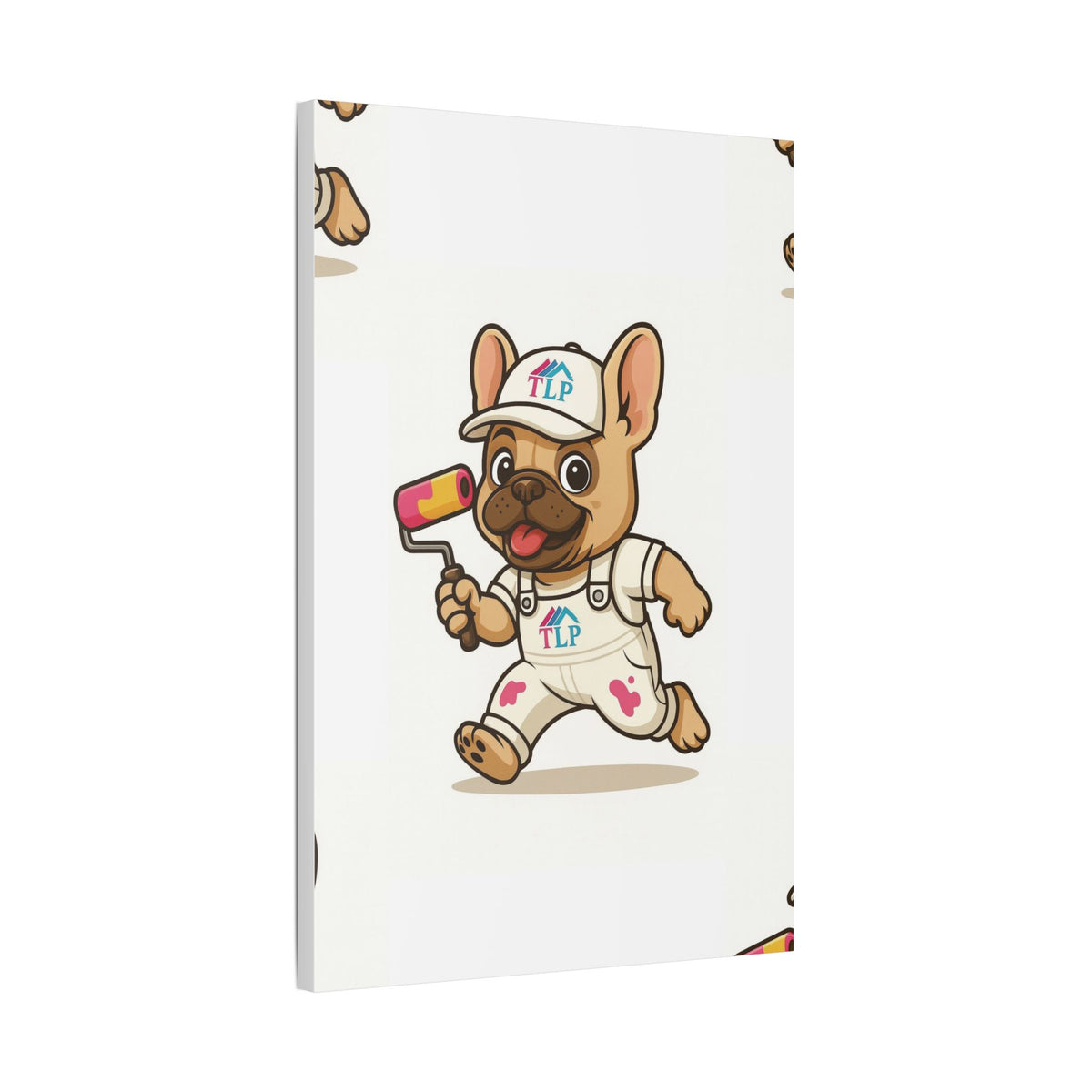 French Bulldog Painter Canvas - Cute Dog Art Stretched Wall Decor