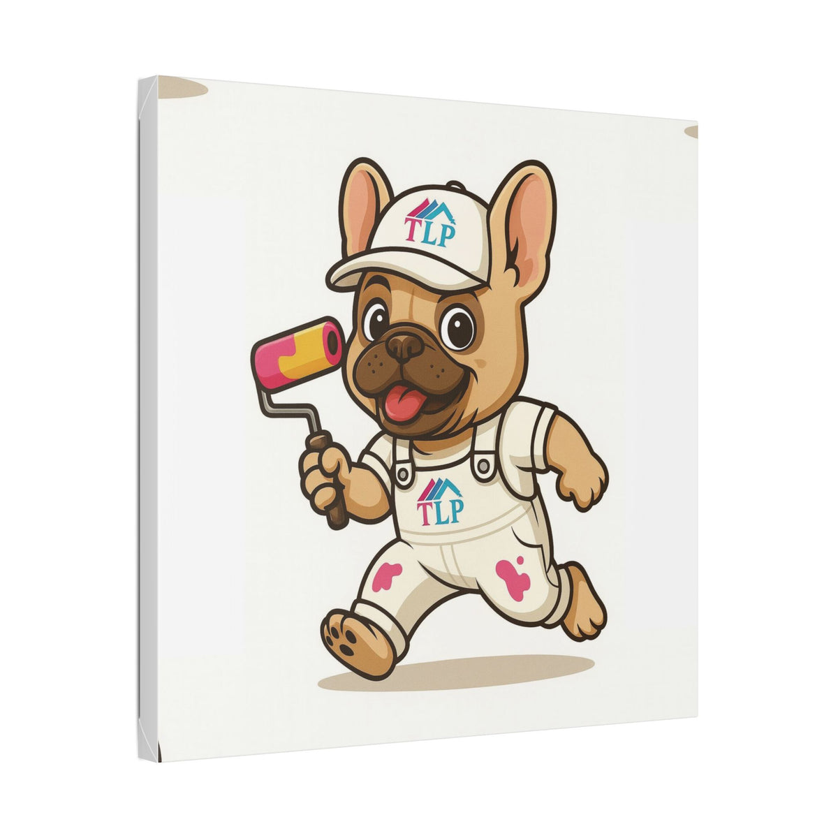 French Bulldog Painter Canvas - Cute Dog Art Stretched Wall Decor