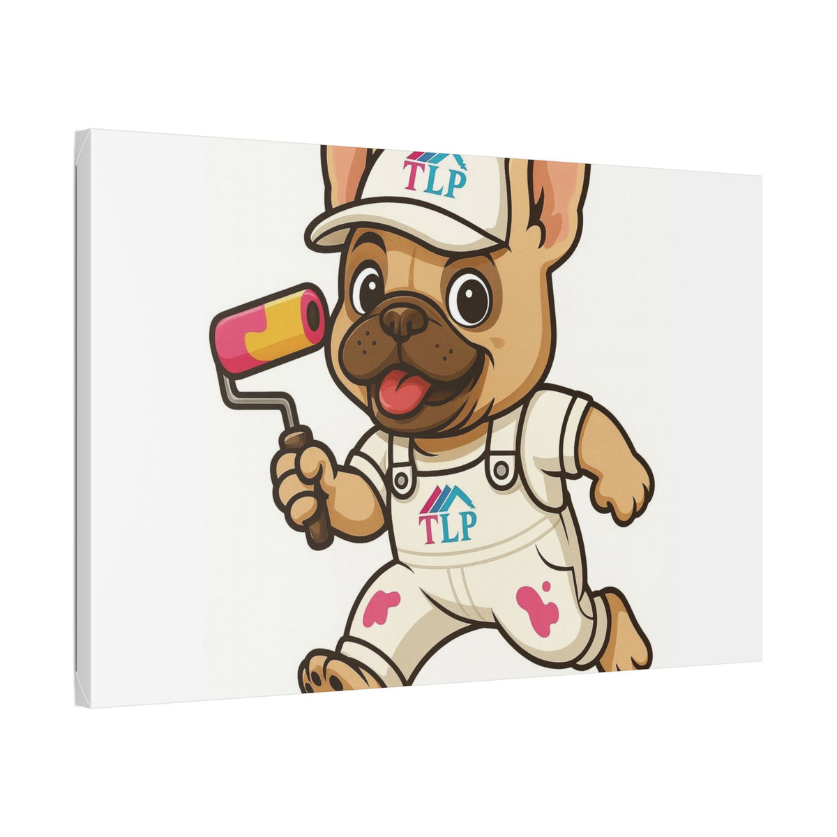 French Bulldog Painter Canvas - Cute Dog Art Stretched Wall Decor