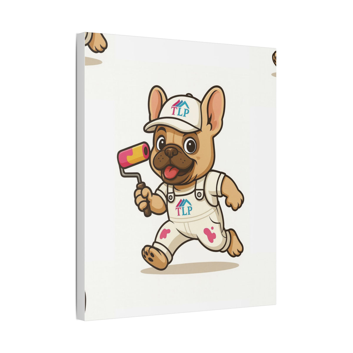 French Bulldog Painter Canvas - Cute Dog Art Stretched Wall Decor