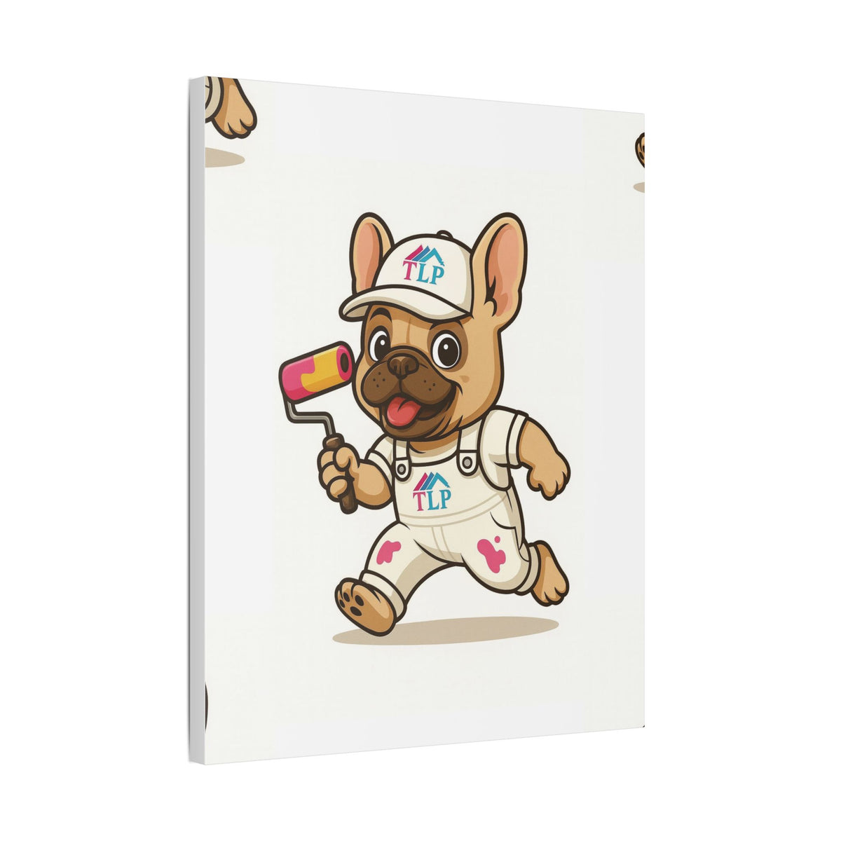 French Bulldog Painter Canvas - Cute Dog Art Stretched Wall Decor