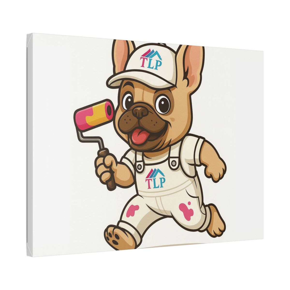 French Bulldog Painter Canvas - Cute Dog Art Stretched Wall Decor