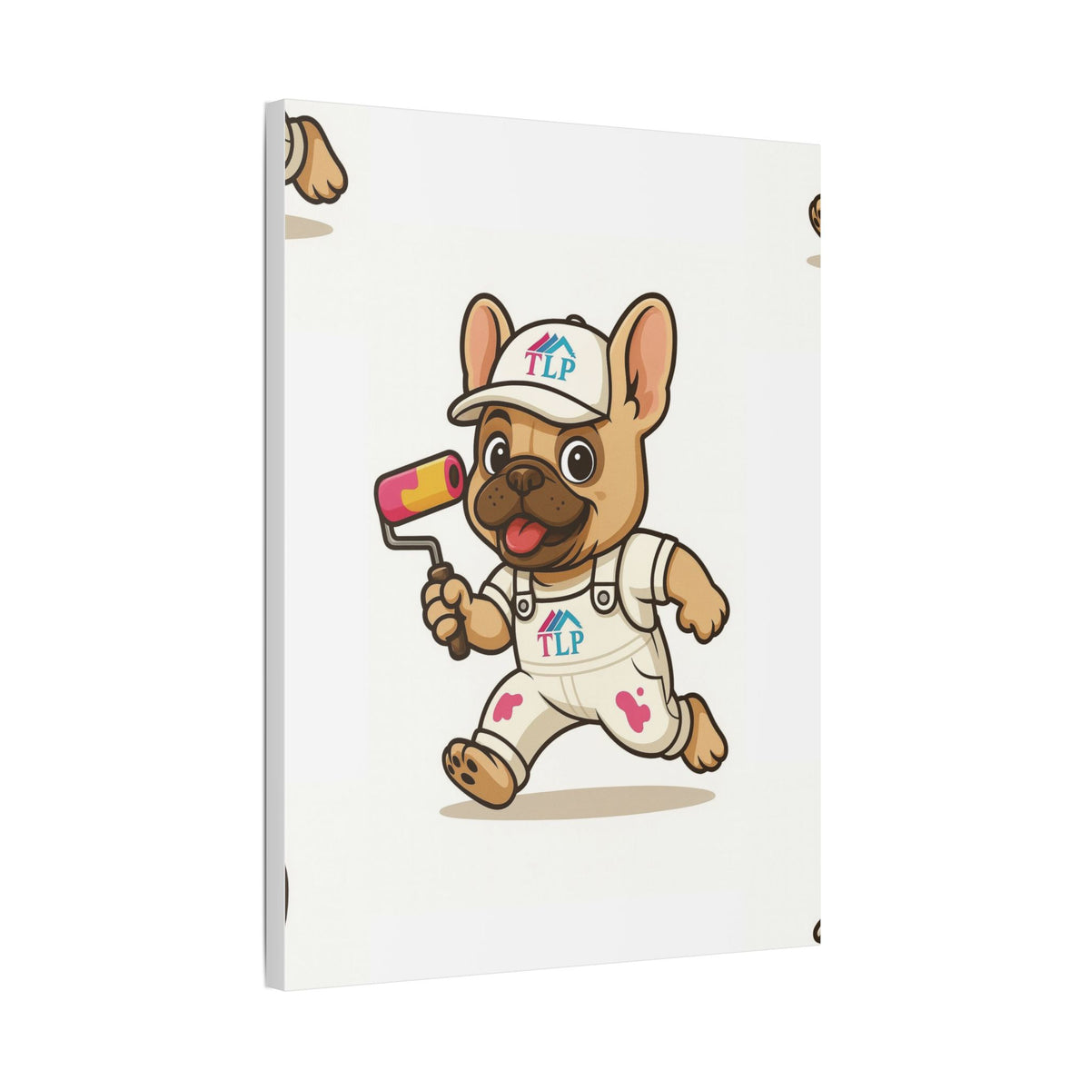 French Bulldog Painter Canvas - Cute Dog Art Stretched Wall Decor