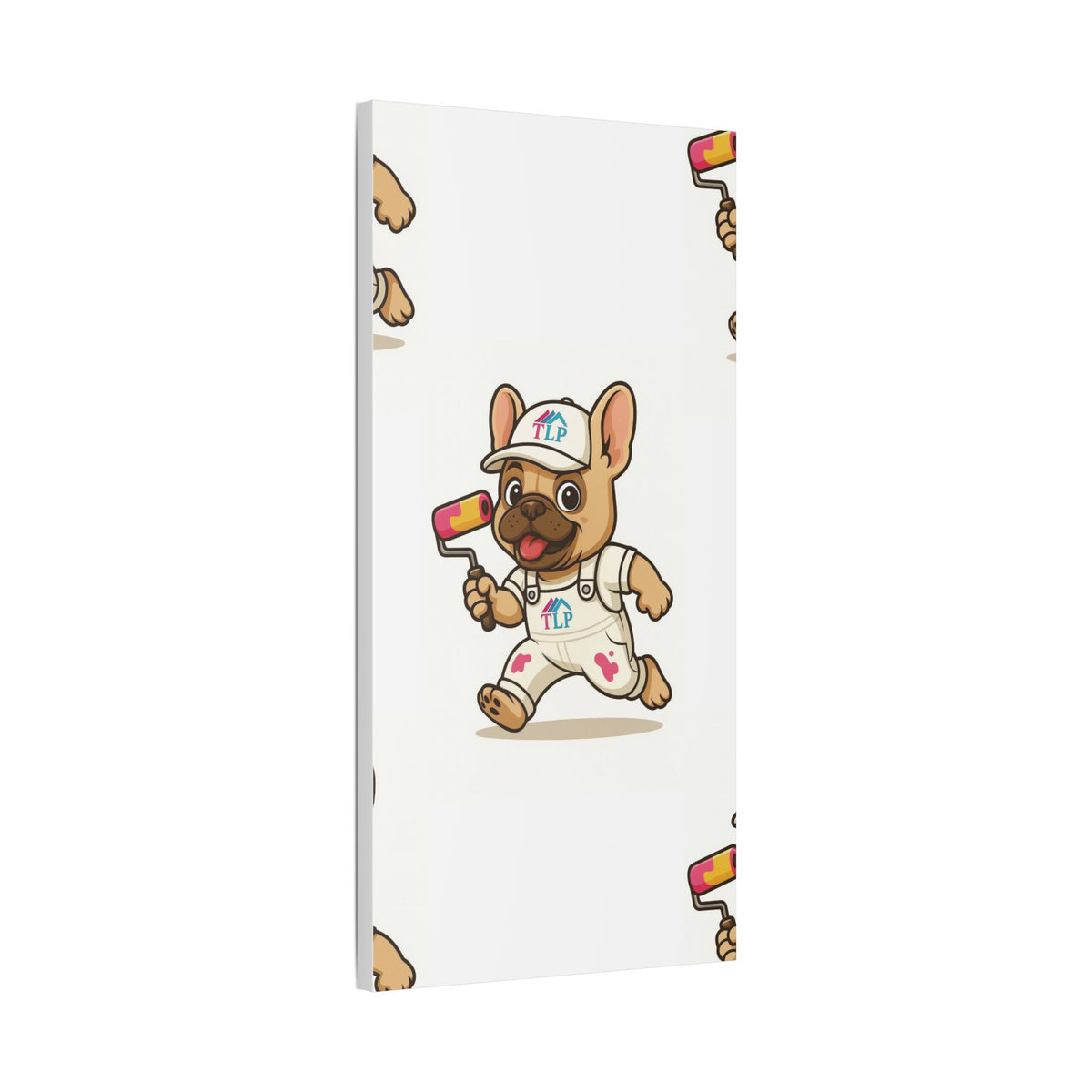 French Bulldog Painter Canvas - Cute Dog Art Stretched Wall Decor