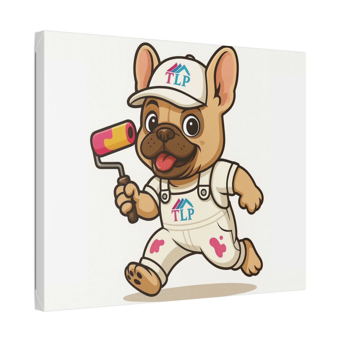 French Bulldog Painter Canvas - Cute Dog Art Stretched Wall Decor