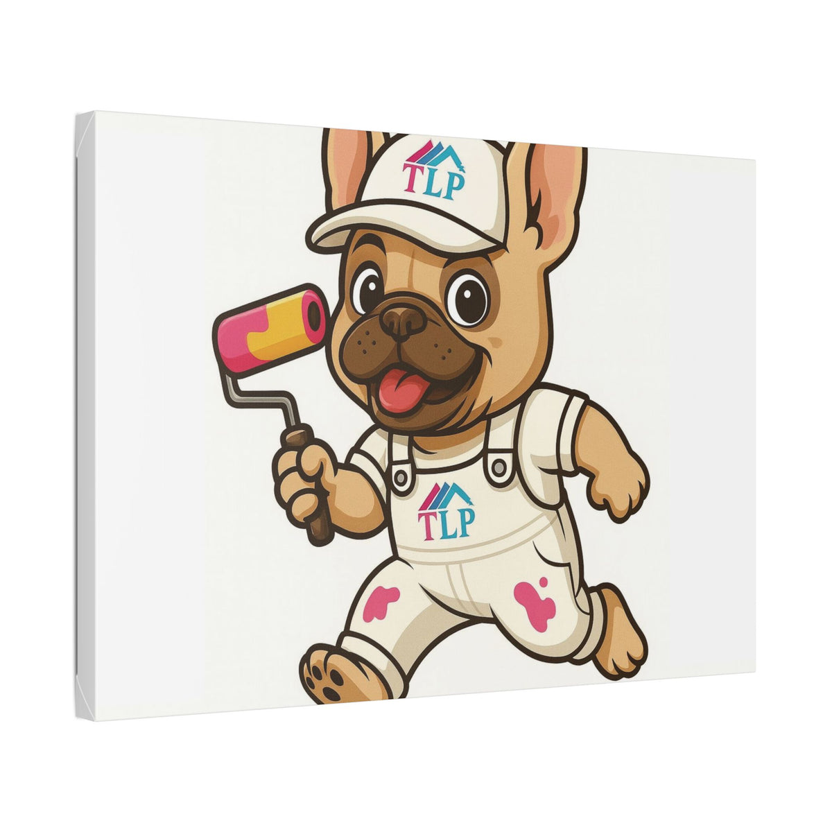 French Bulldog Painter Canvas - Cute Dog Art Stretched Wall Decor