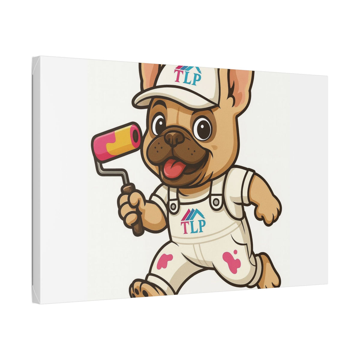 French Bulldog Painter Canvas - Cute Dog Art Stretched Wall Decor