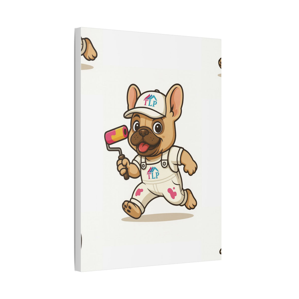 French Bulldog Painter Canvas - Cute Dog Art Stretched Wall Decor