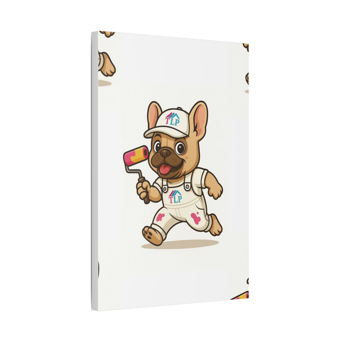 French Bulldog Painter Canvas - Cute Dog Art Stretched Wall Decor