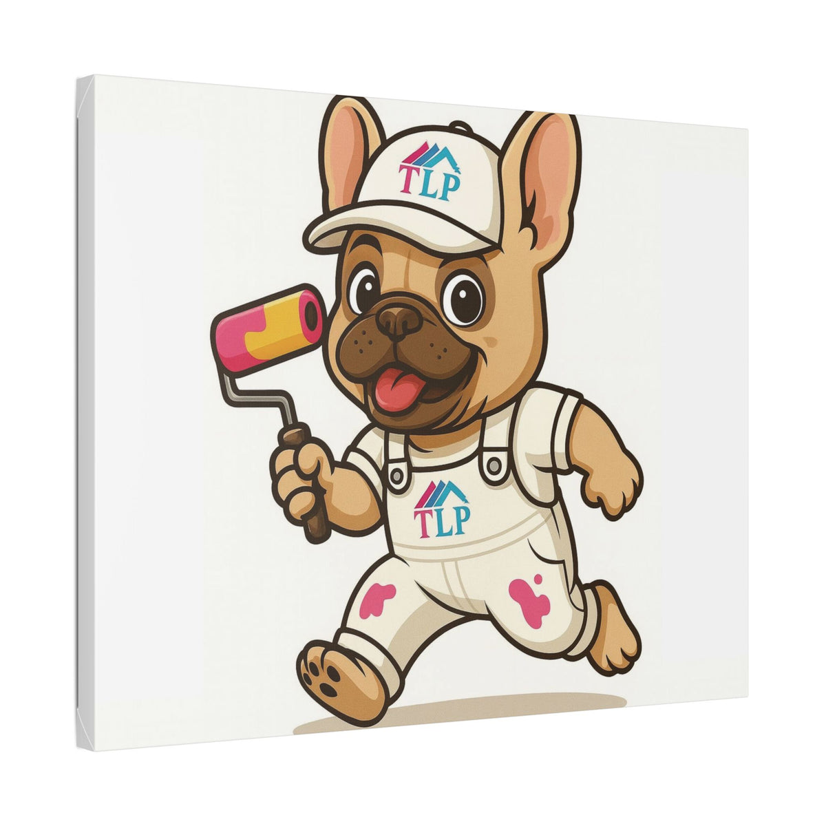 French Bulldog Painter Canvas - Cute Dog Art Stretched Wall Decor
